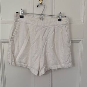 Abercrombie White High Waist Casual Linen Shorts